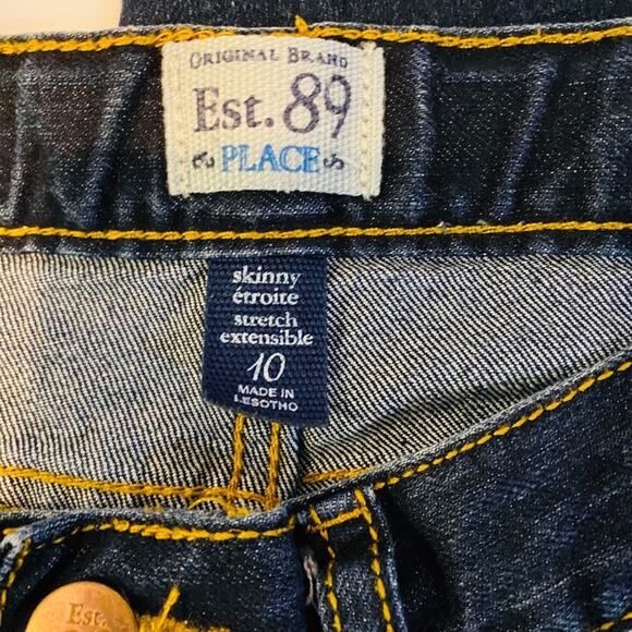 Children’s place girl's darkwash skinny jeans size 10 straight leg - Picture 4 of 6